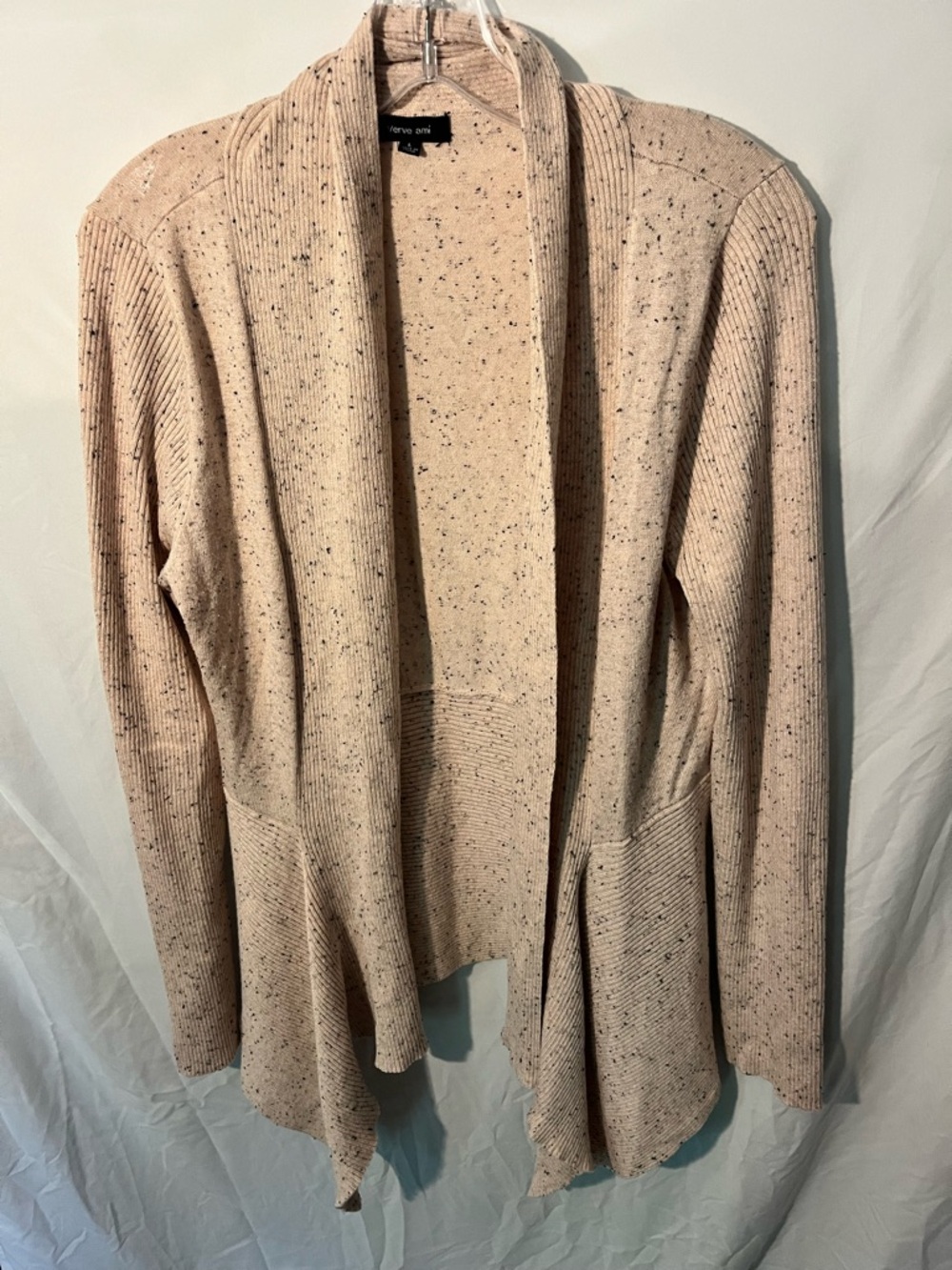 Verve Ami Speckled Creamy Pink Open-Front Cardigan
